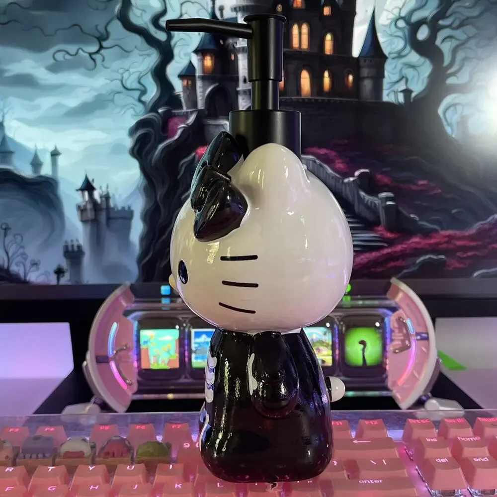 Hello Kitty Soap Pump Lotion Dispenser WhiteBlack 2024 Sanrio Halloween Skeleton